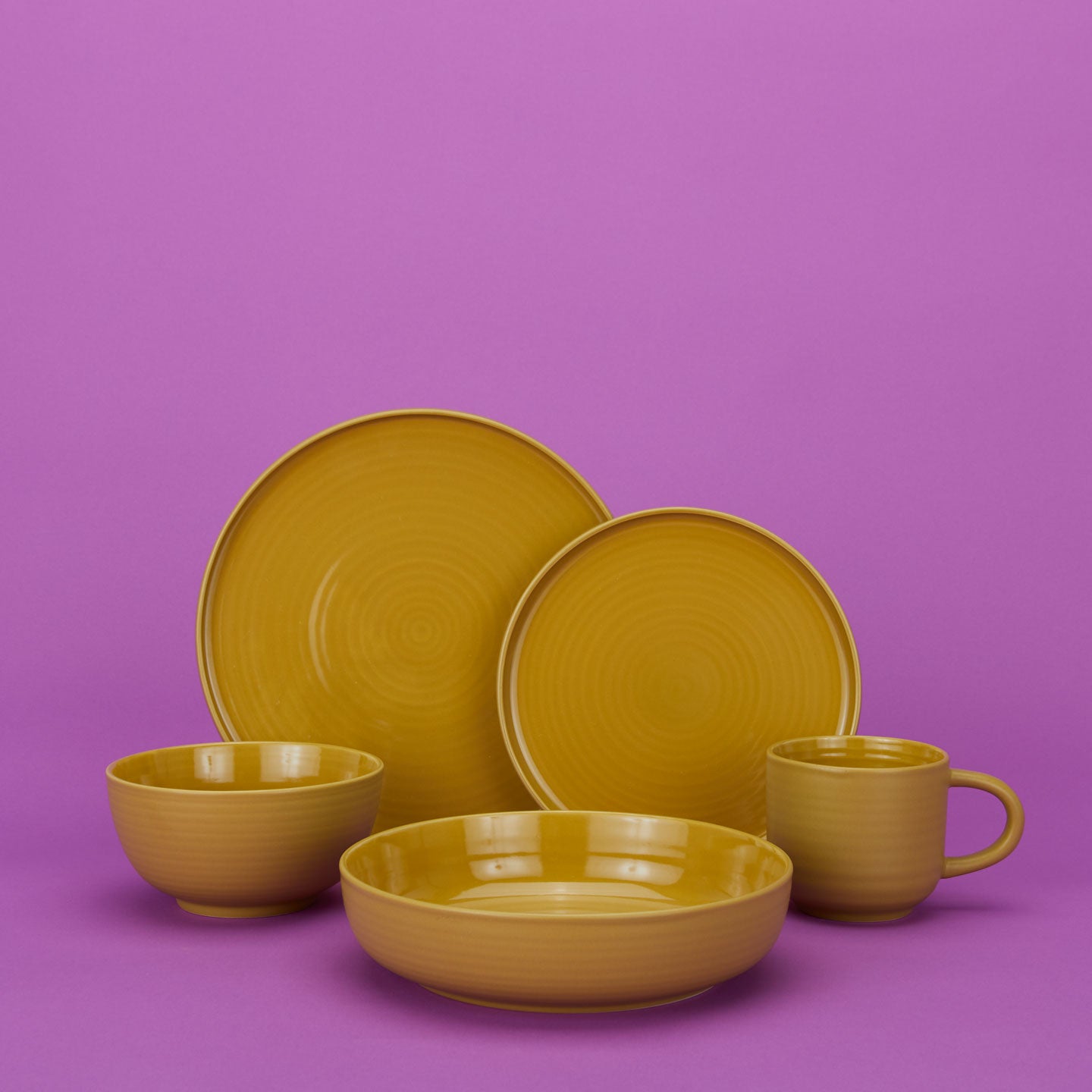 Essential Low Bowl, Set of 4 - Mustard