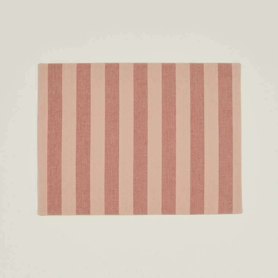Essential Striped Placemat, Set of 4 - Blush/Terracotta