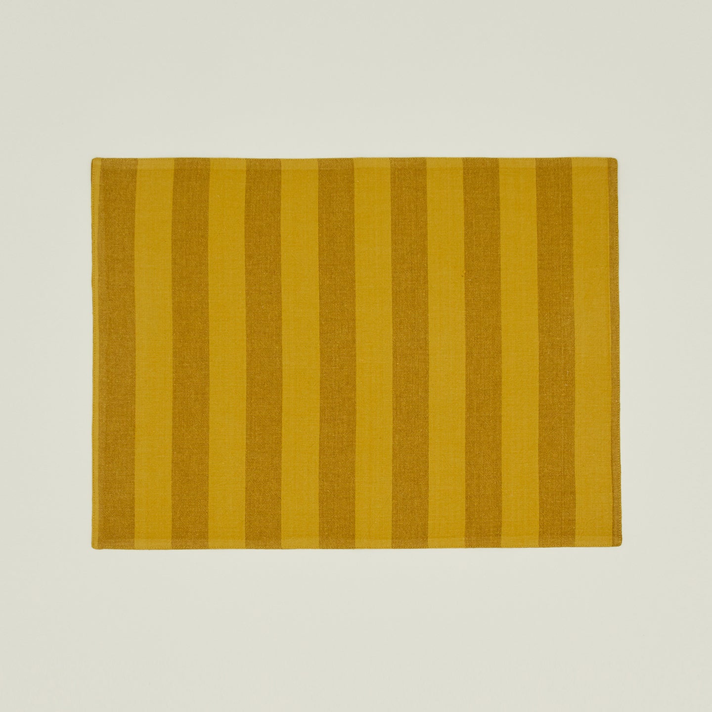Essential Striped Placemat, Set of 4 - Mustard/Bronze