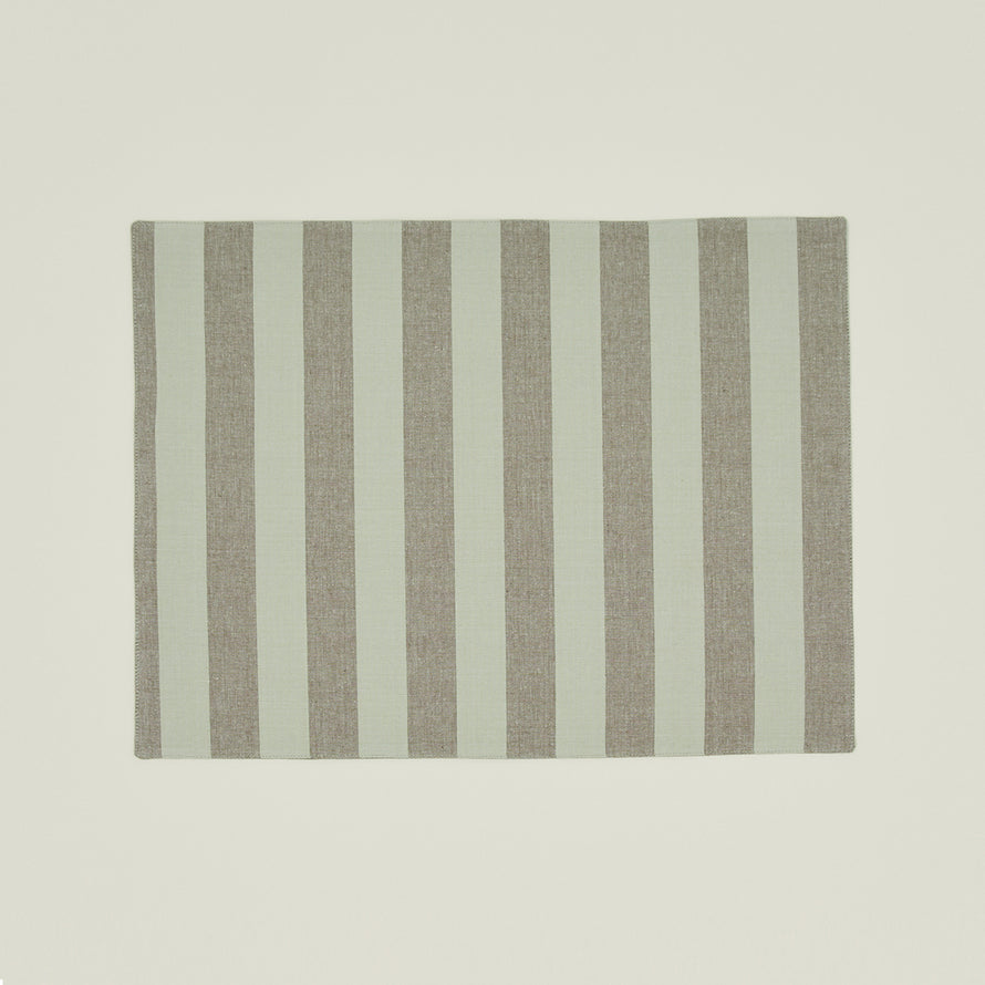 Essential Striped Placemat, Set of 4 - Olive/Sage