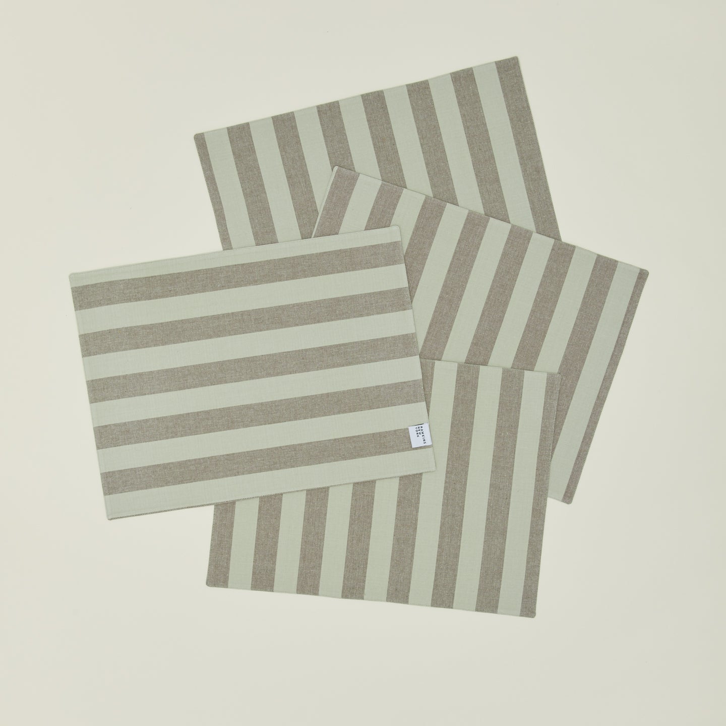Essential Striped Placemat, Set of 4 - Olive/Sage