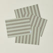 Set of four Essential Striped Placemats in Olive and Sage.