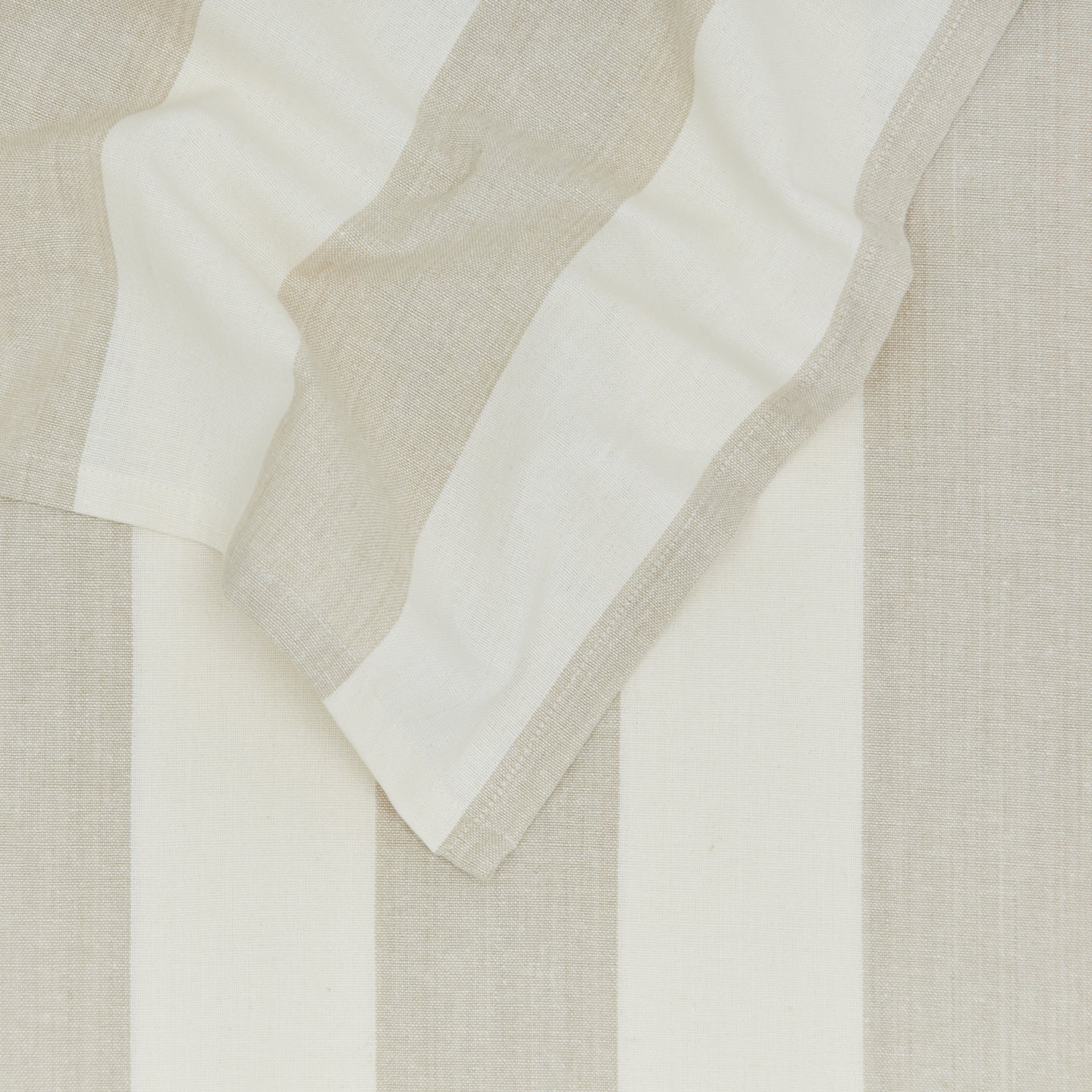 Essential Striped Tablecloth - Ivory/Flax