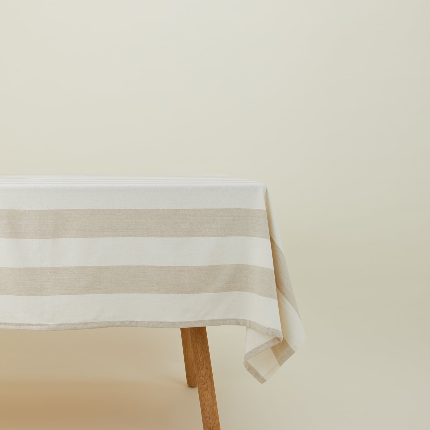 Essential Striped Tablecloth - Ivory/Flax