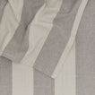 Close up of Essential Striped Tablecloth in Light Grey and Dark Grey.