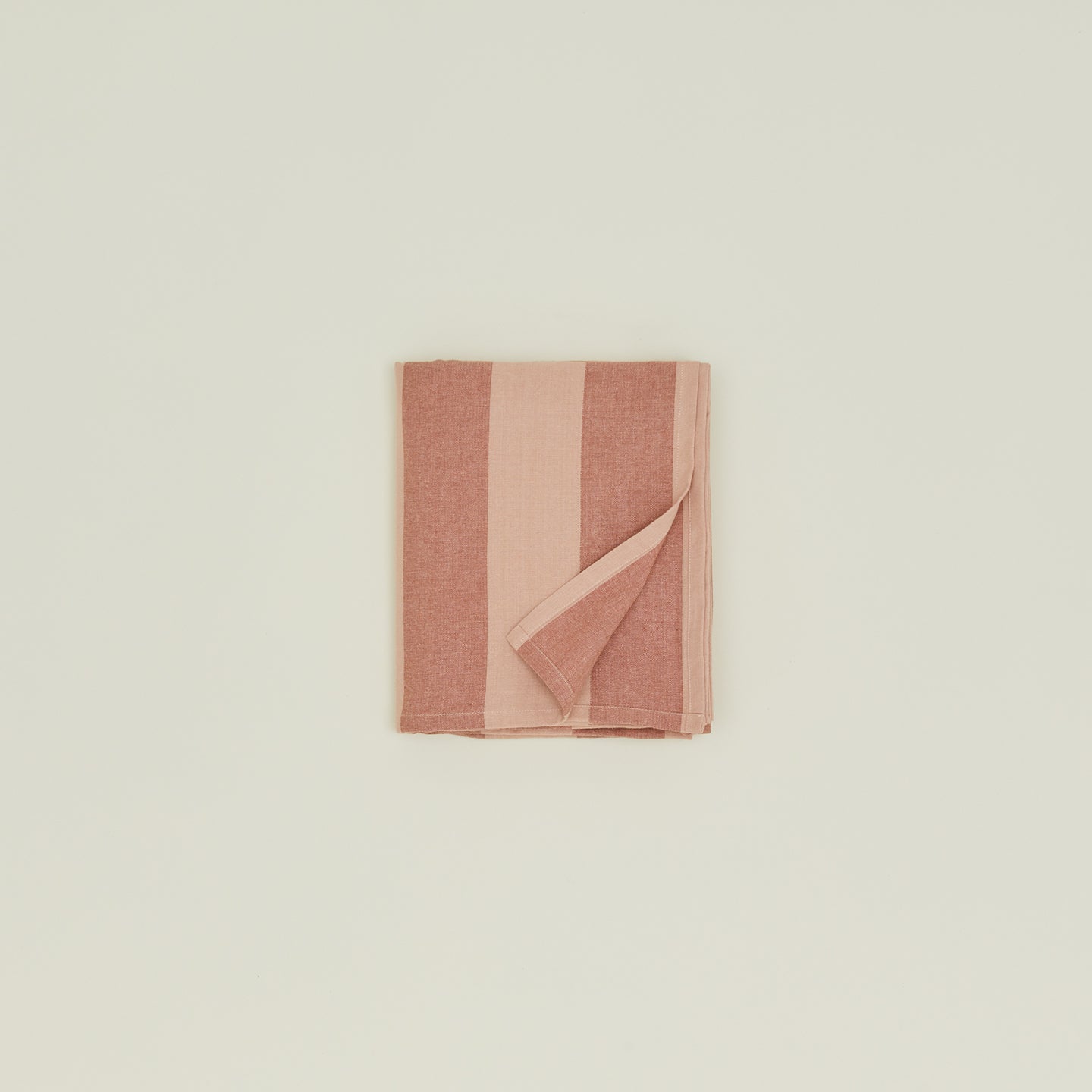 Essential Striped Tablecloth - Blush/Terracotta