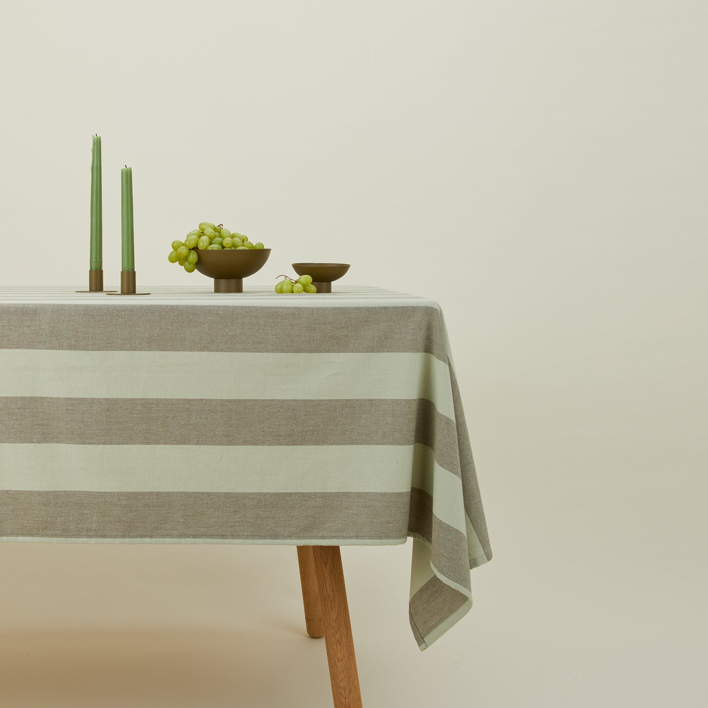 Essential Striped Tablecloth - Sage/Olive – Hawkins New York
