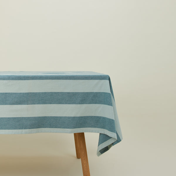 Essential Striped Tablecloth - Sky/Peacock – Hawkins New York