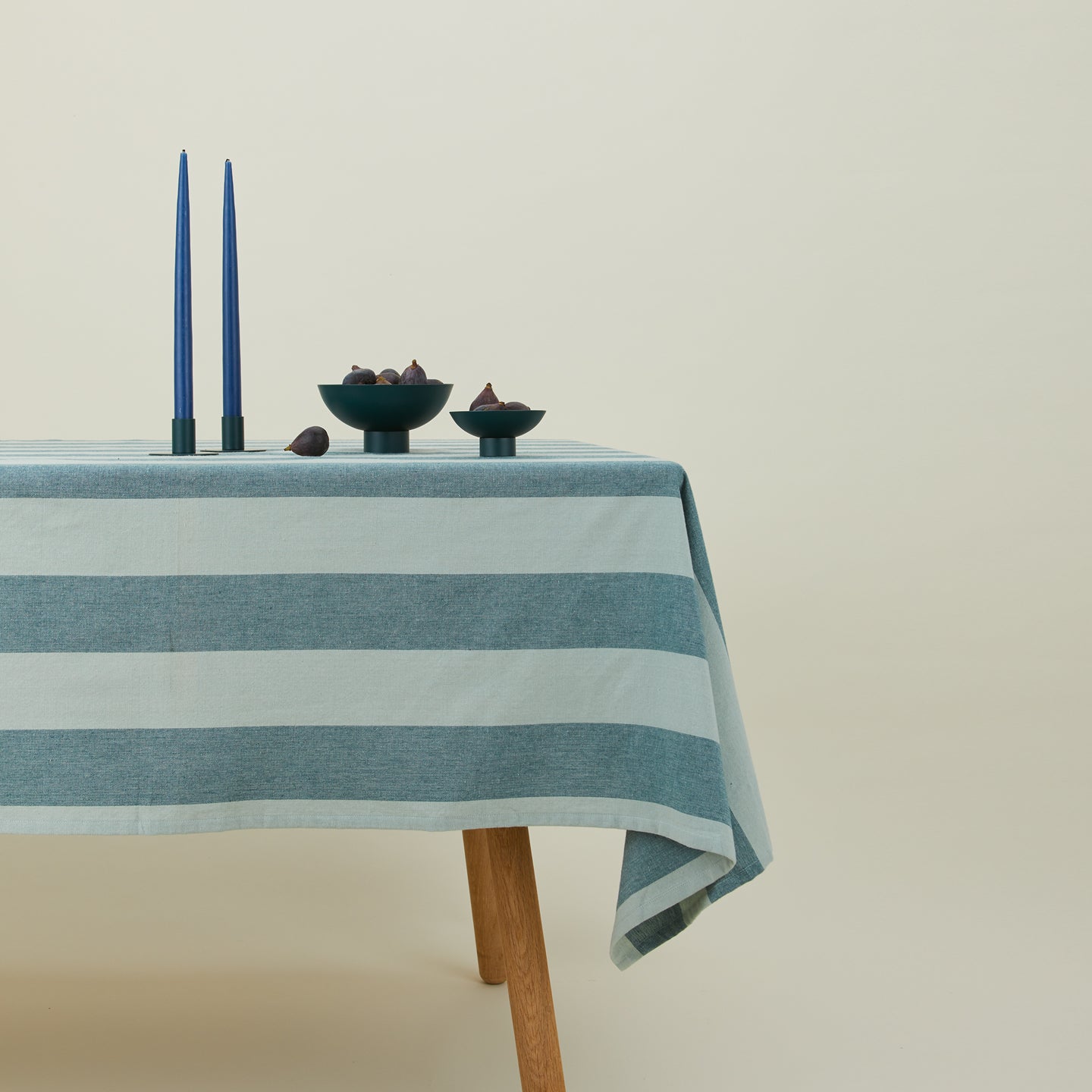 Essential Striped Tablecloth - Sky/Peacock