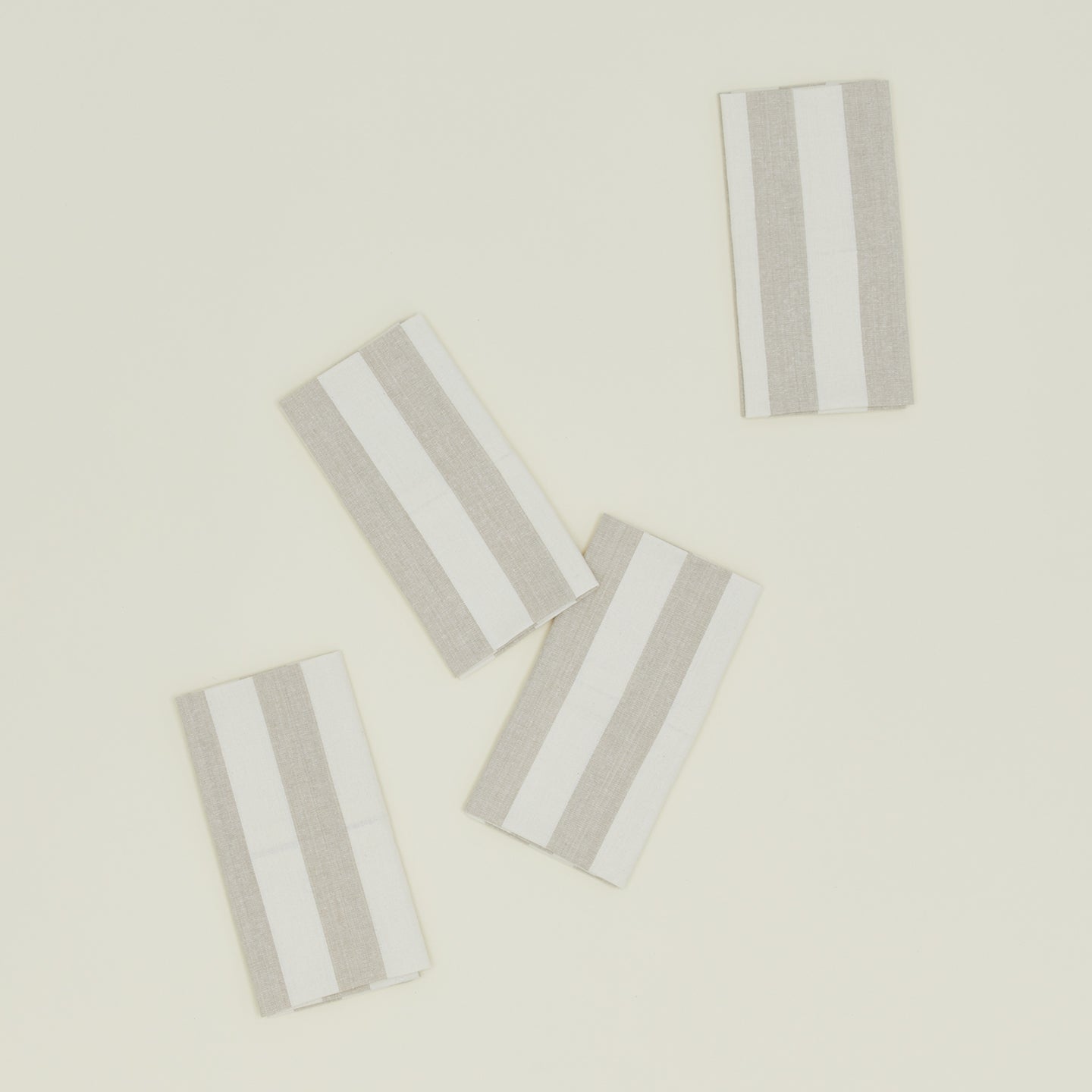 Essential Striped Dinner Napkin, Set of 4 - Ivory/Flax