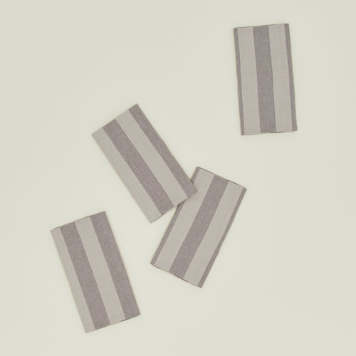 Essential Striped Dinner Napkin, Set of 4 - Light Grey/Dark Grey