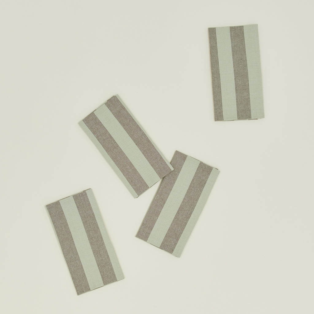 Essential Striped Dinner Napkin, Set of 4 - Sage/Olive