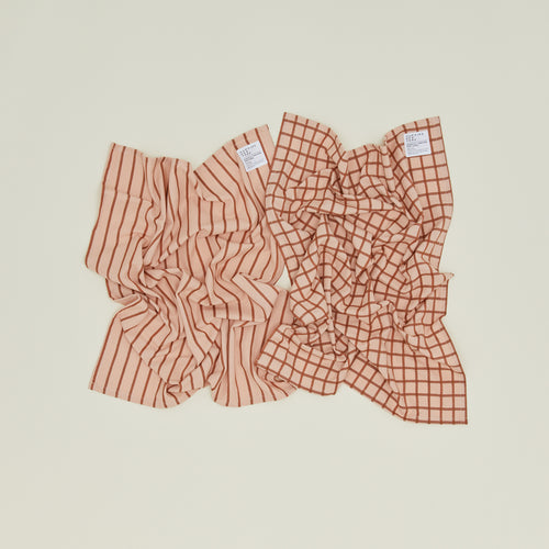Essential Yarn Dyed Dish Towel, Set of 2 - Blush + Terracotta