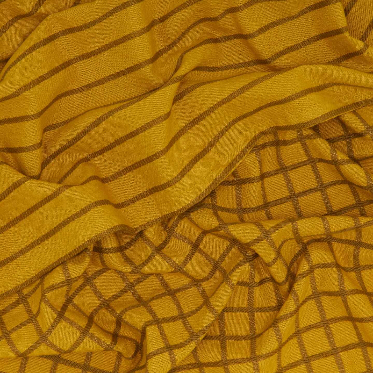 Essential Yarn Dyed Dish Towel, Set of 2 - Mustard/Bronze