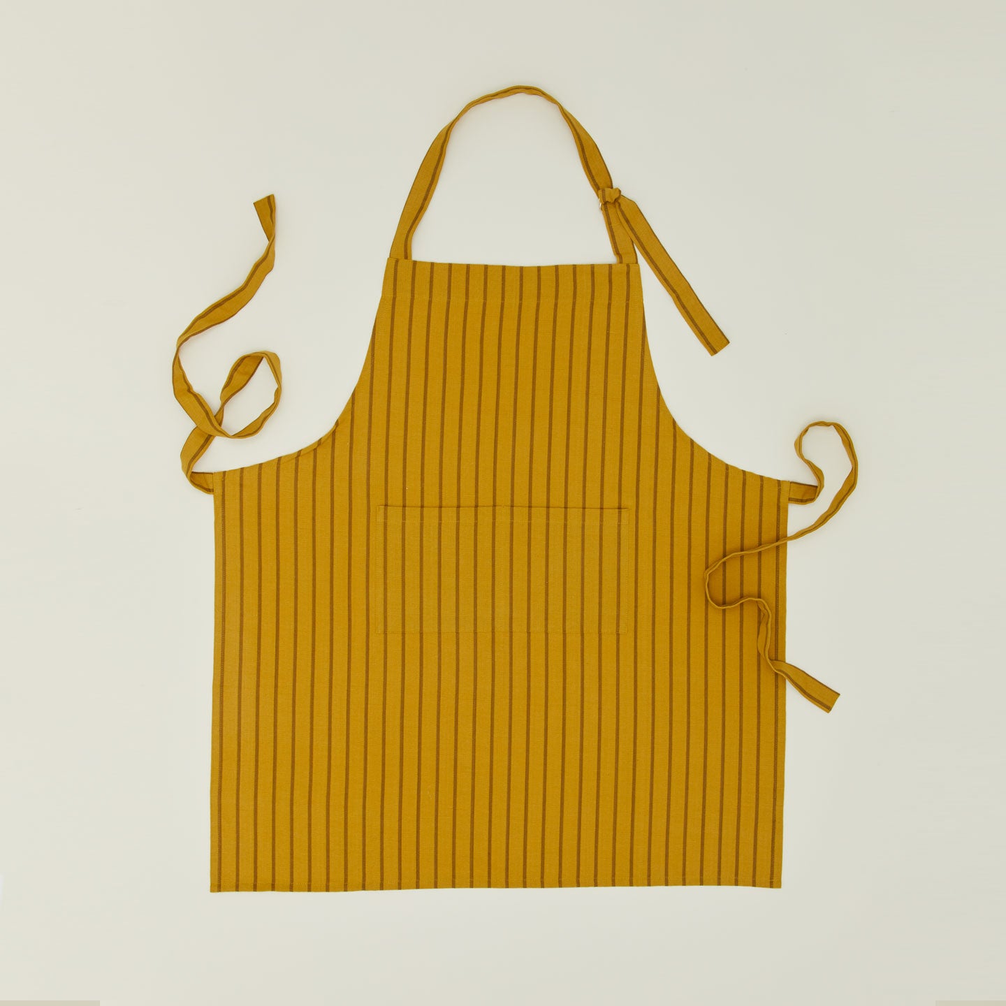 Essential Striped Apron - Mustard/Bronze