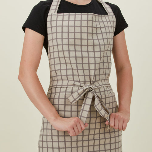 Essential Check Apron Light Grey/Dark Grey