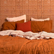 Simple Linen Fitted Sheet - Terracotta