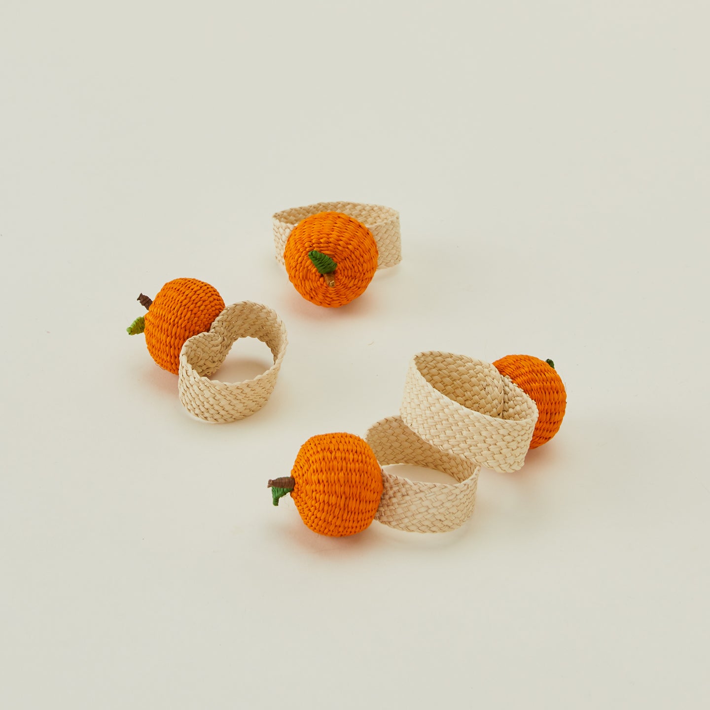 Woven Fruit Napkin Ring, Set of 4 - Orange
