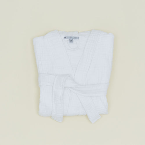 Cotton Gauze Bathrobe - White