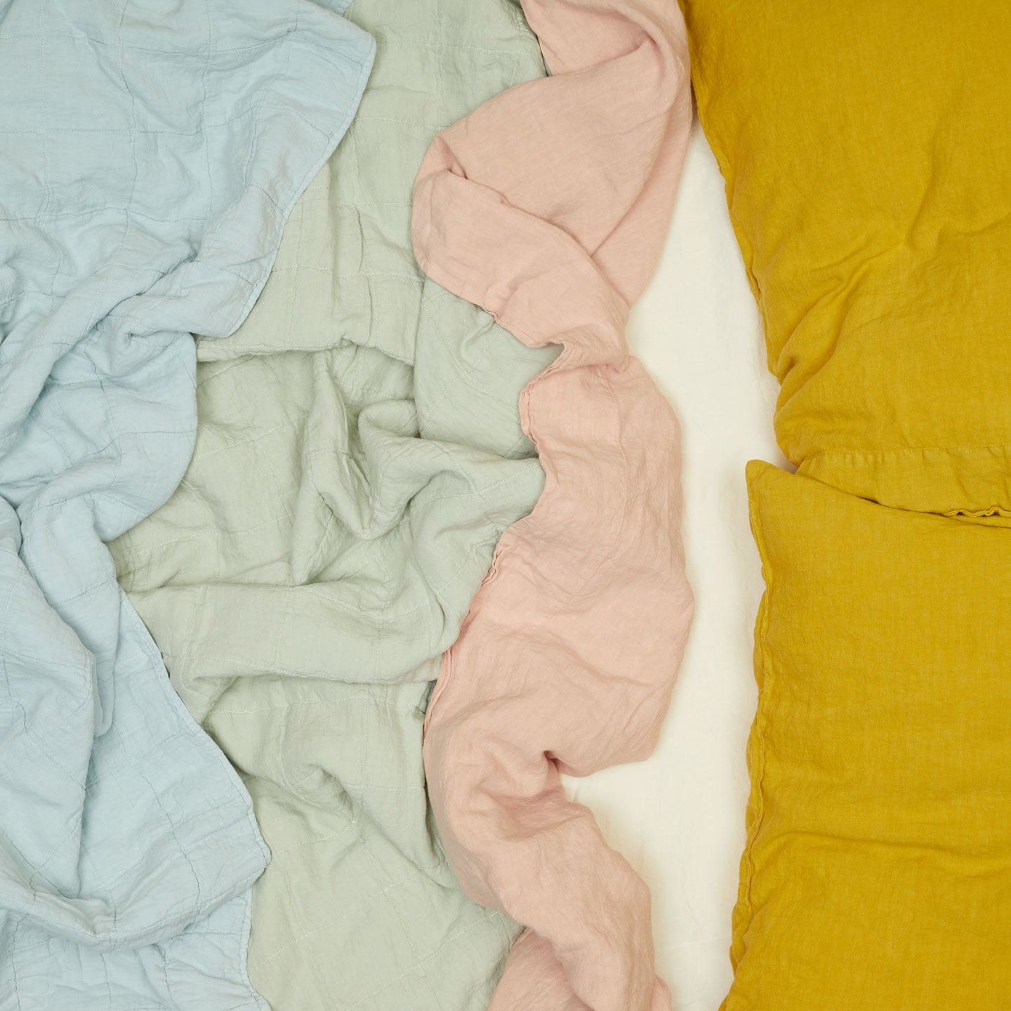 Simple Linen Flat Sheet - Blush