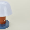 Close up view of setago lamp in rust