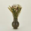 Dried Floral Bouquet - Pink Strawflower in a green vase