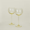 Ribbed Red Wine Glass, Set of 2 - Amber