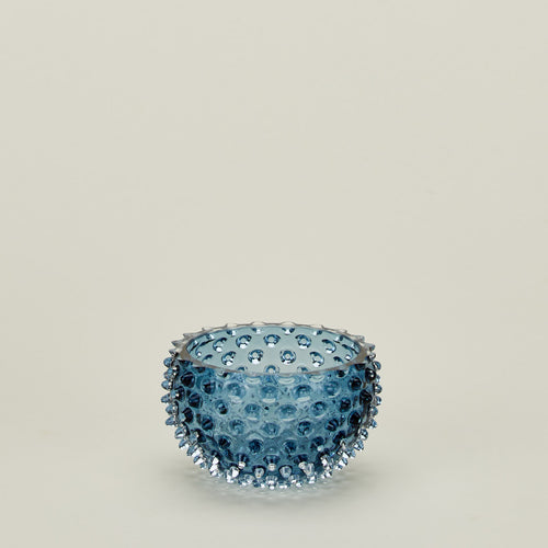 Glass hobnail blue tapas bowl.