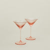 Ribbed Martini Glass, Set of 2 - Blush