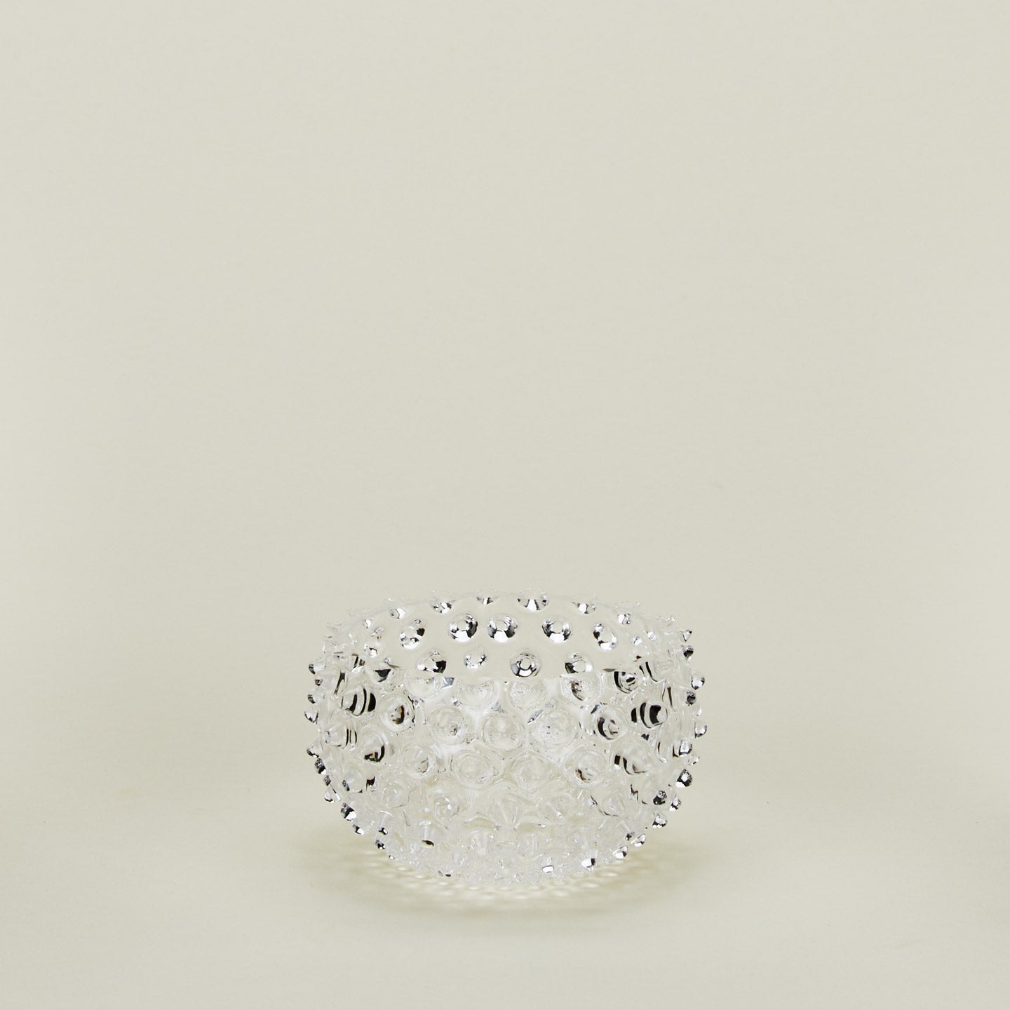 Glass hobnail clear tapas bowl.