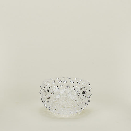 Glass hobnail clear tapas bowl.