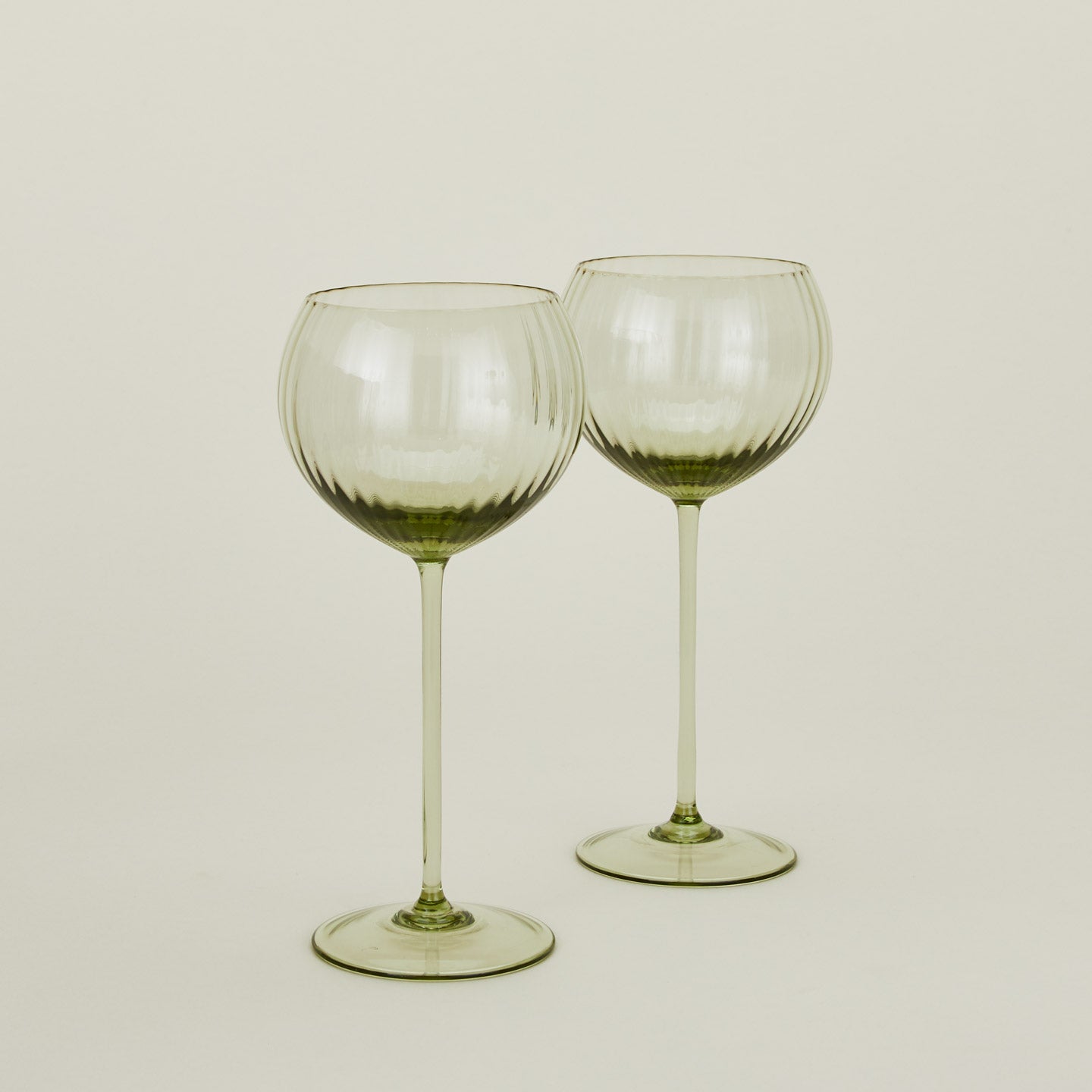 Red Ribbed Glass Ribbed Red Wine Glass, Set of 2 - Olive – Hawkins New York