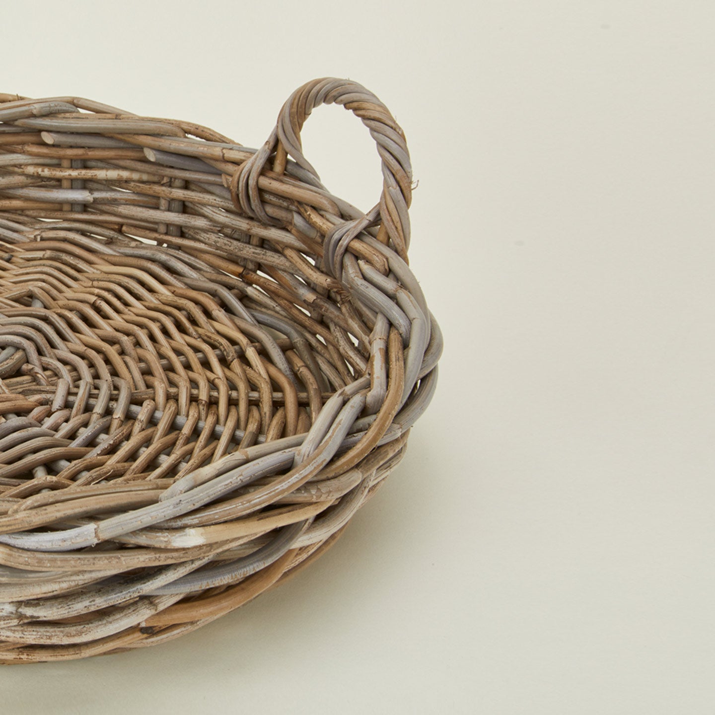 Close up view of large Rattan tray
