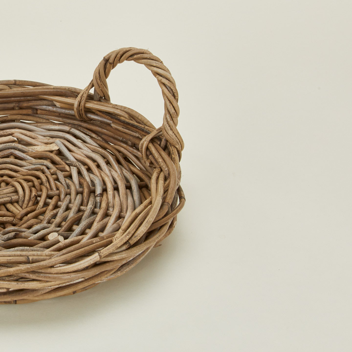 Close up view of medium Rattan tray