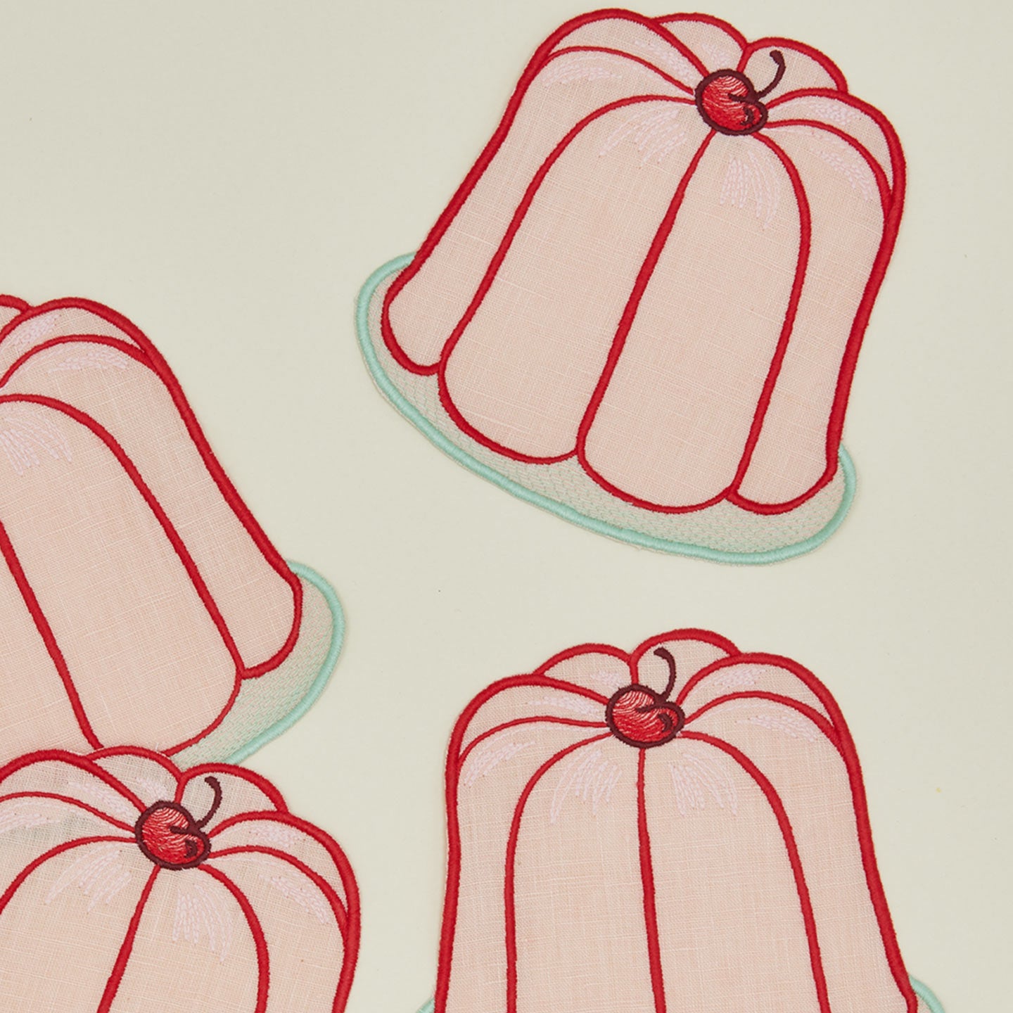 Close up view of Jell-O Mold Cocktail Napkins, Set of 4