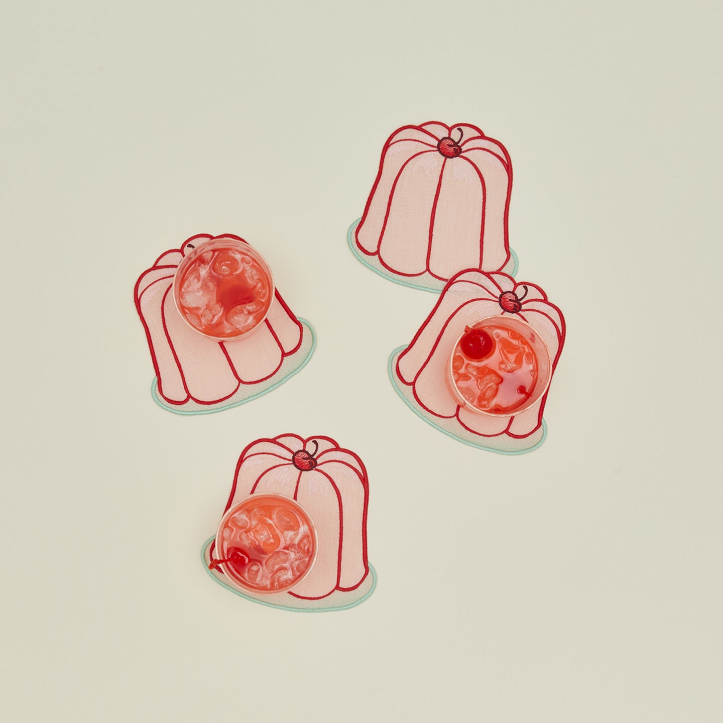 Jell-O Mold Cocktail Napkins, Set of 4 with drinks