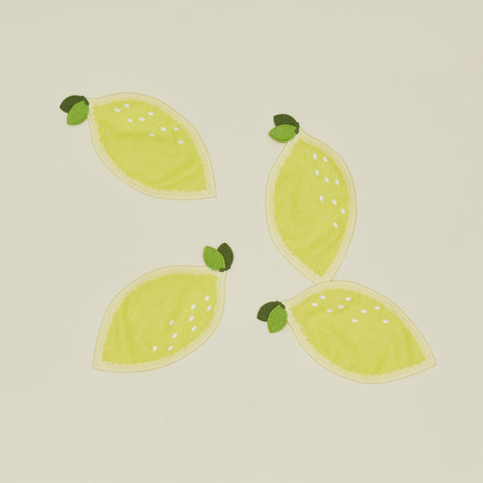 Lemon Cocktail Napkins, Set of 4