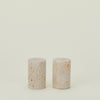 Travertine Salt + Pepper Shakers, Set of 2