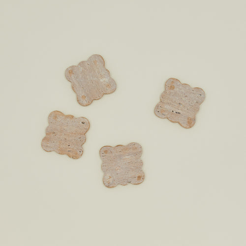 Travertine scalloped coasters