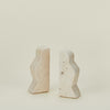 Travertine Wave Bookends, Set of 2