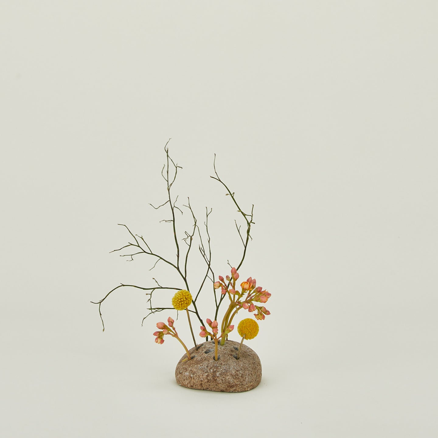 River Rock Round Ikebana Vase