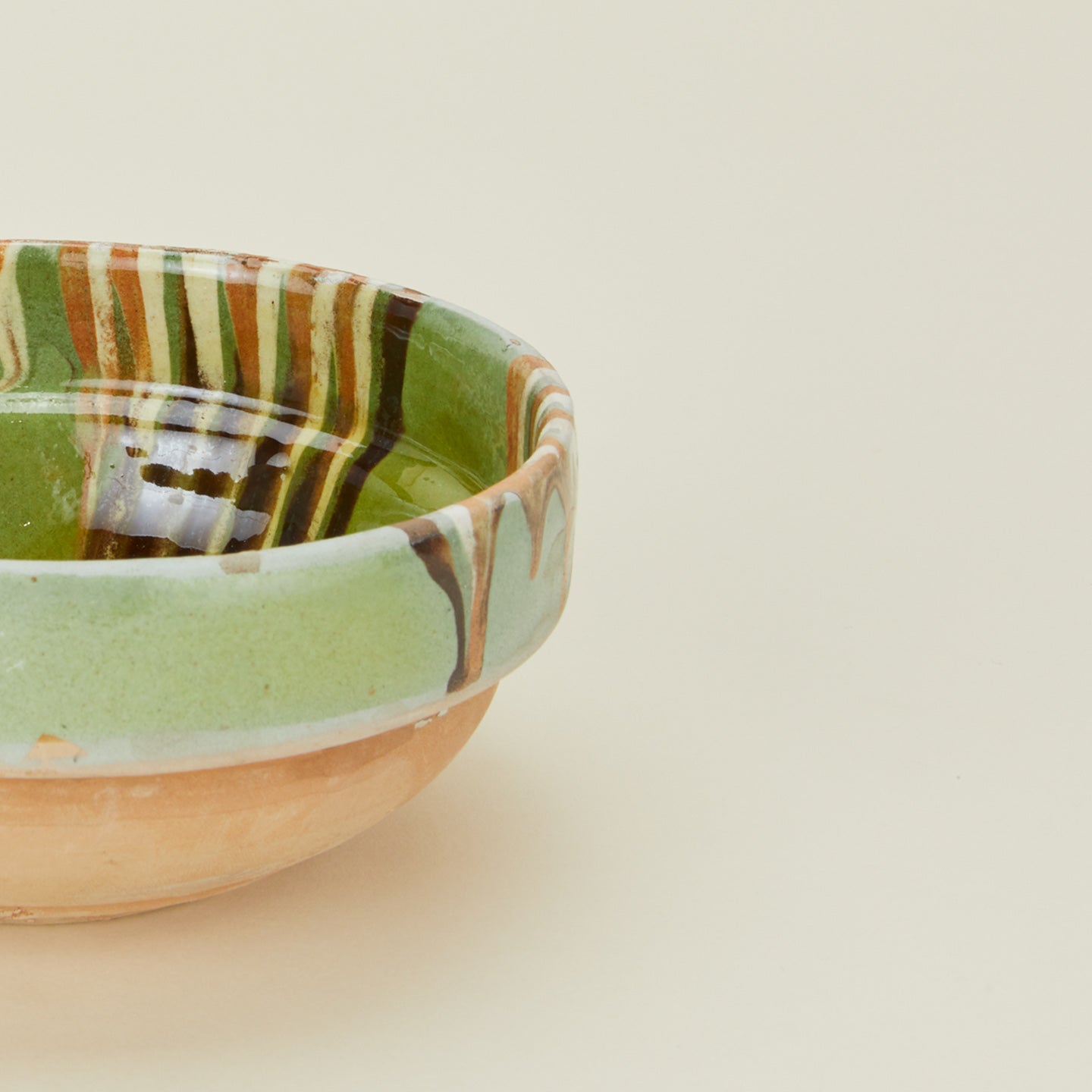 Close up view of Mini marbleized glazed bowl
