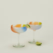 Bow glassware coupes in multicolor