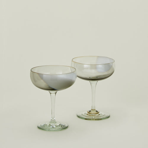 Bow Glassworks coupe in white and grey