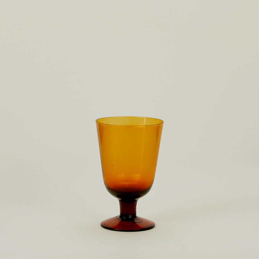 Stemmed Wine Glass in Amber.