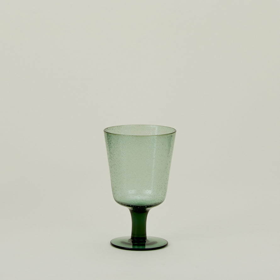 Stemmed Wine Glass in Jade.