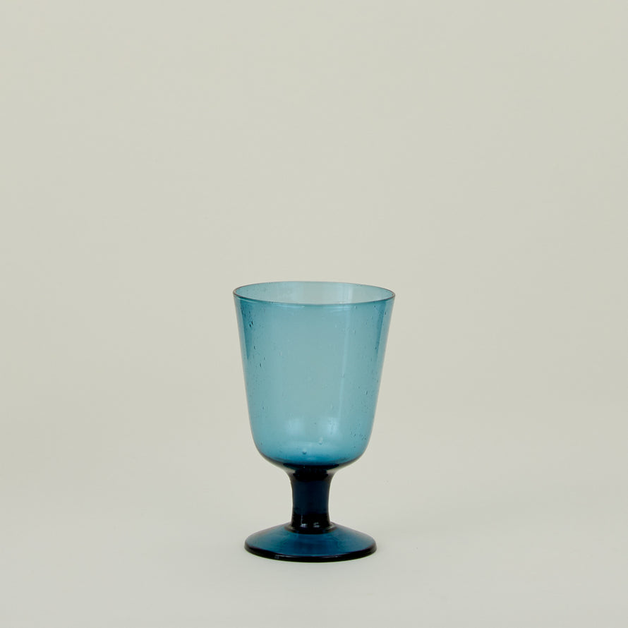 Stemmed Wine Glass in Peacock.
