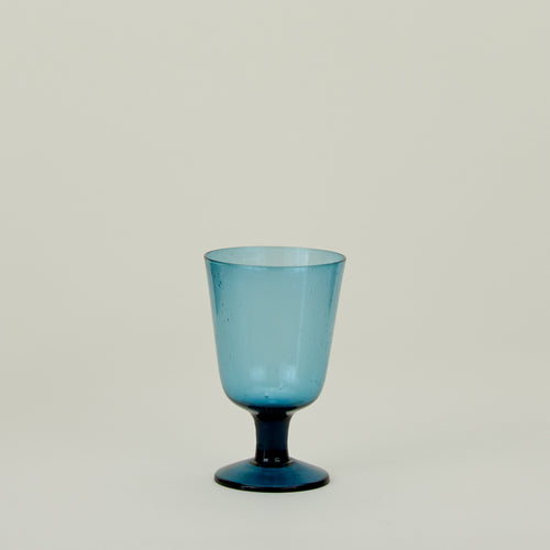 Stemmed Wine Glass in Peacock.