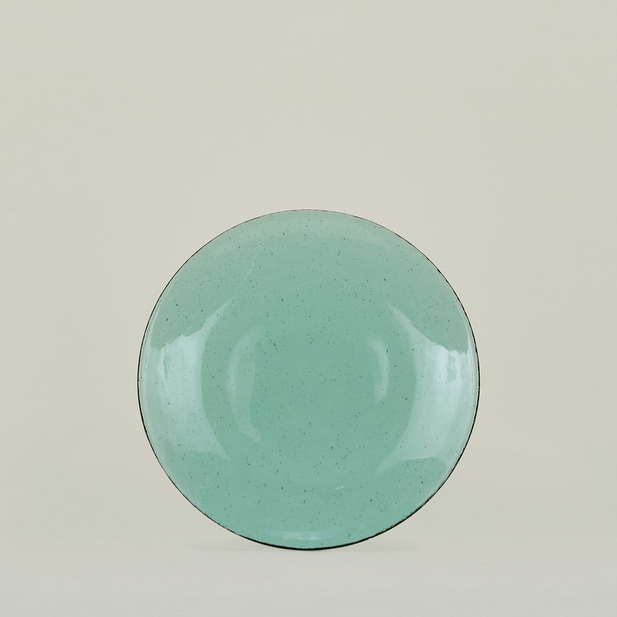 Glass Salad Plate in Jade.