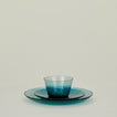 Group of Peacock glass dinner plate, salad plate and bowl.